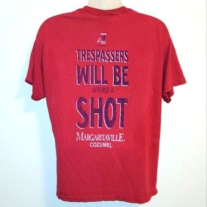 Vintage Margaritaville Tresspassers will be offered a Shot T shirt size XL